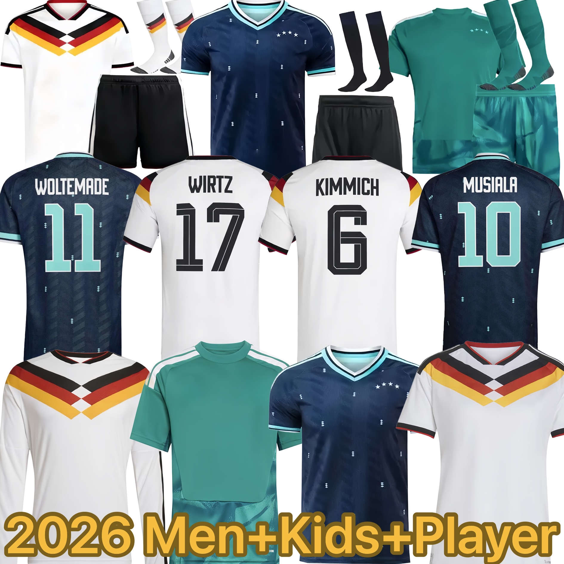 Germany Jersey 2026 World Cup 125TH Musiala Wirtz Havertz Kimmich Soccer Jerseys Deutschland Trikot KROOS Tah RUDIGER Raum MULLER Shirt Kid Kits Football Jersey
