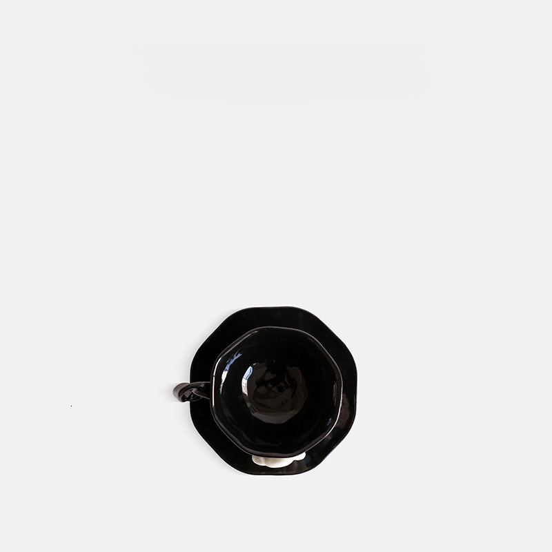 Mug Eight Sided Camellia Ceramic High End Exquisite With Saucer For Breakfast Oat Milk Gift