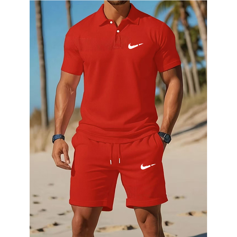Designer Men's Polo Tracksuits Short Sleeve Shorts Set Men Women Tennis Red Tide Brand Leisure Sports Two Piece Street Loose lapel M-XXXL