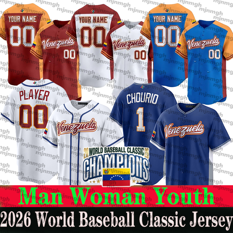 Team Venezuela Maglia World Baseball Classic 2026 Baseball #21 Acuna Jr #64 Mir…