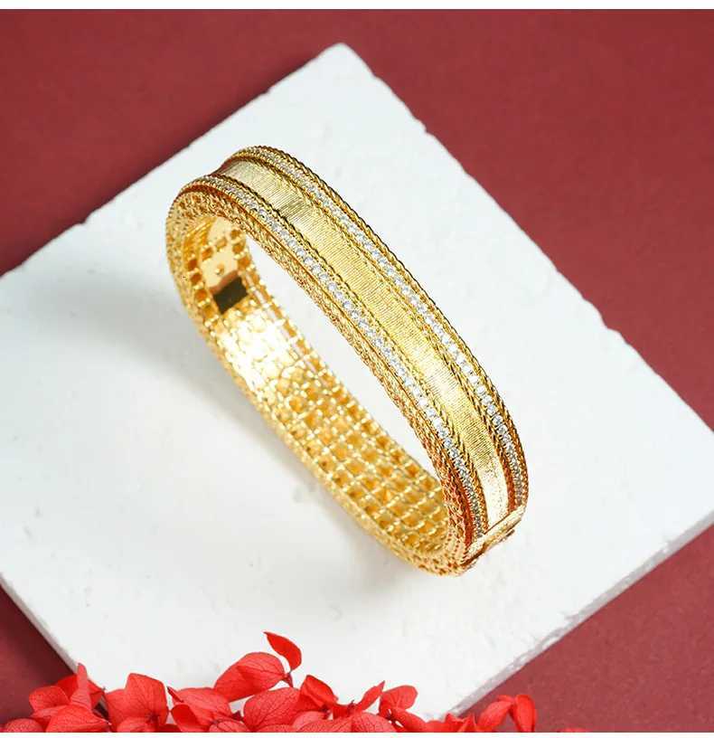 Luxury 24K 9999 Pure Gold Light Luxury Diamond-encrusted Square Simple Buckle H260323 - view 7