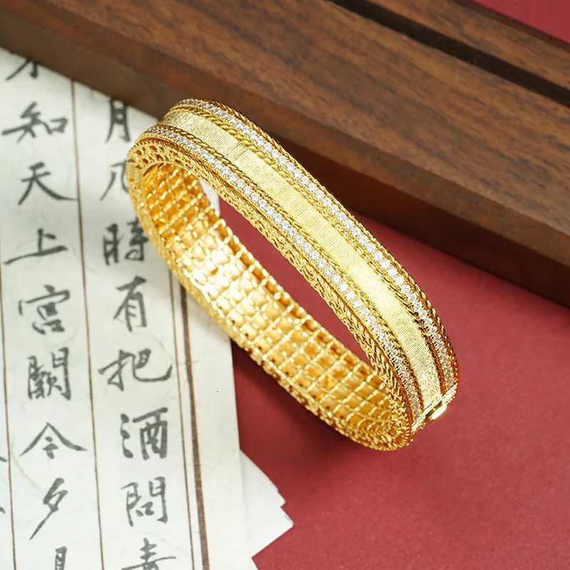Luxury 24K 9999 Pure Gold Light Luxury Diamond-encrusted Square Simple Buckle H260323 - view 6