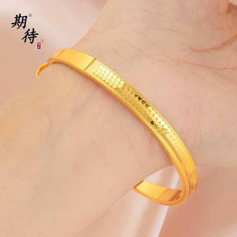Luxury 24K 9999 Pure Gold real gold Womens Dragon Scale Fish Scale Push-Pull H260323 - view 3
