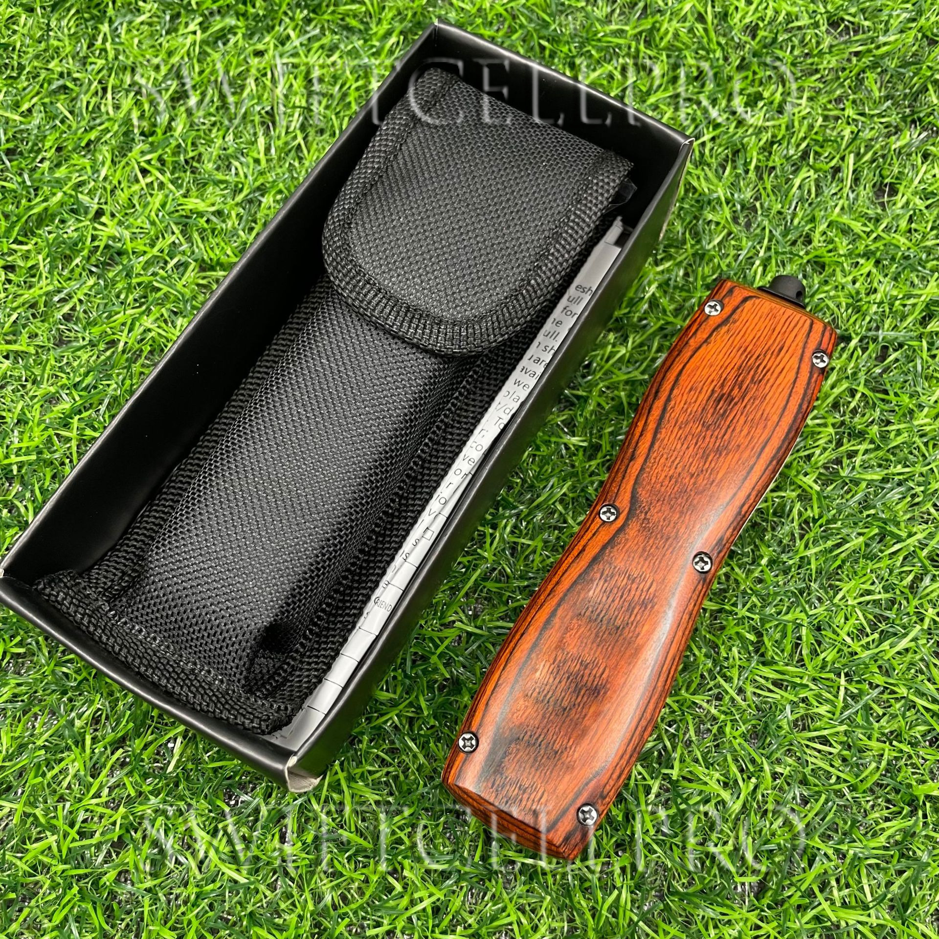 BM3300 INFIDEL OTF Knife Tech 440 Blade Utility Outdoor Camping Hiking Knives Survival Portable Pocket EDC Tools Wood Handle