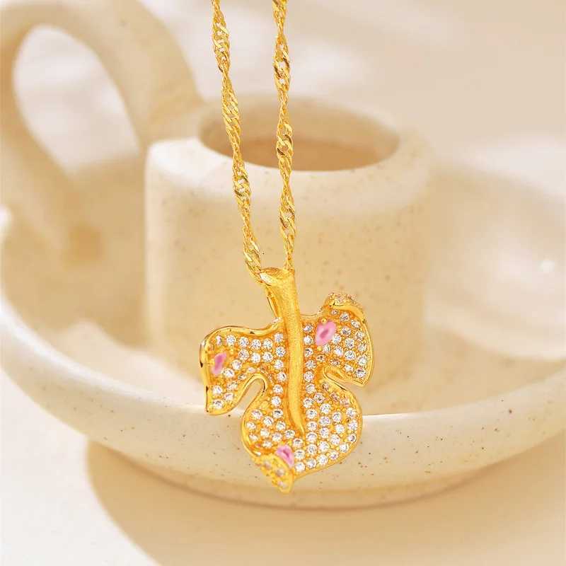 Luxury 24K 9999 Pure Gold real gold Womens Pendant Fashion Diamond Jade Necklace H260324 - view 4