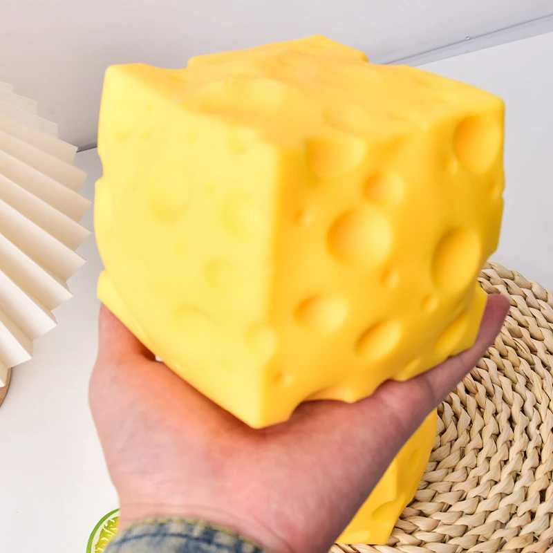 Jumbo Cheese Cube Stress Ball Big Cheese Shapeable Squeeze Ball Non-Bounce Fidget Toy ASMR Sensory Anti-Stress Christmas Gift H260324