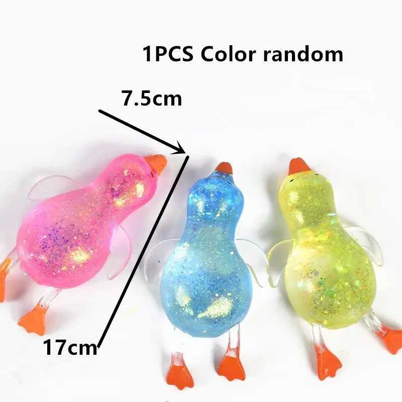 Maltose Colorful Aurora Duck Squeeze Toy Soft Cute Animal Stress Relief Decompression Stretch Toy for Adults And Children Gift H260324