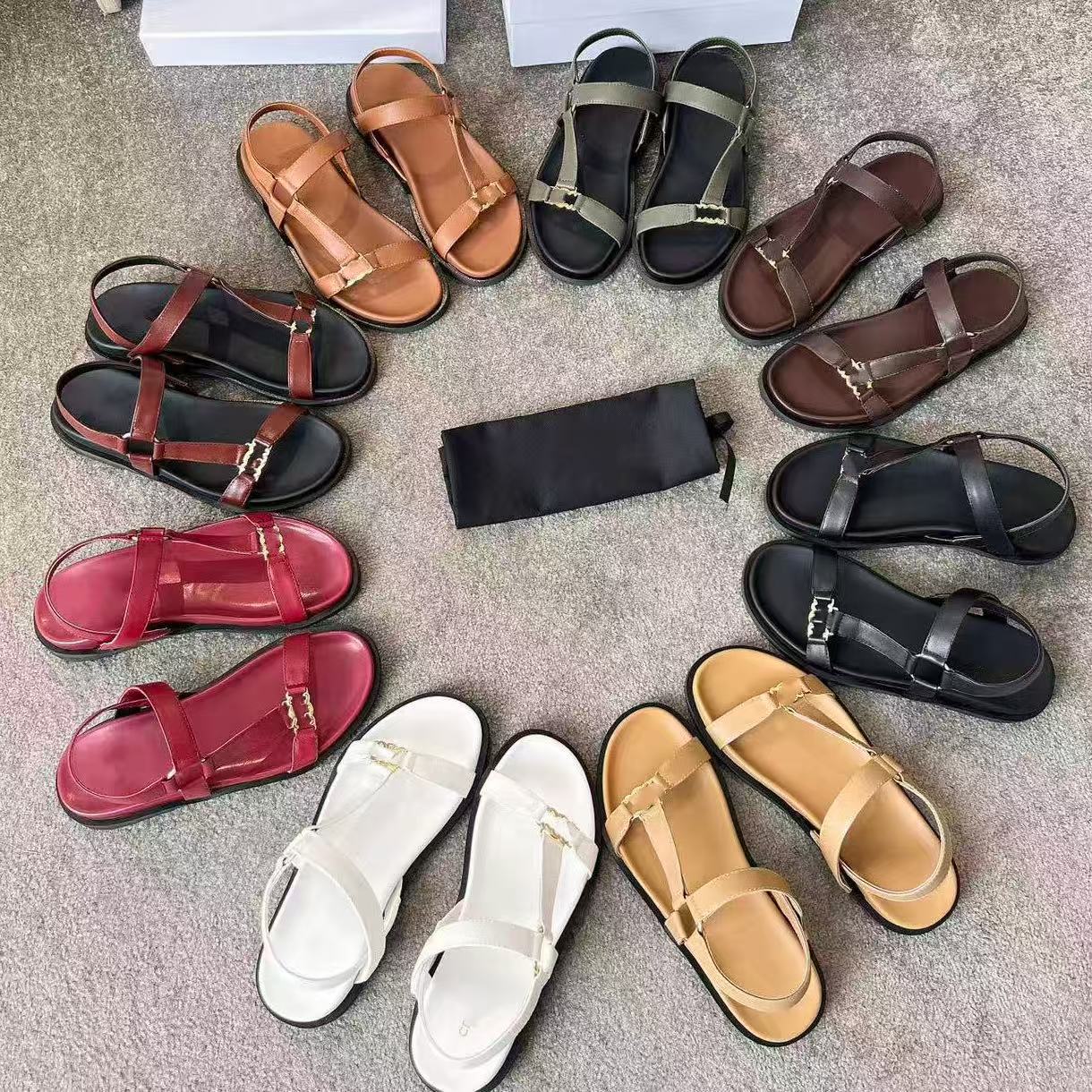 Sandals High quality Designer Slides LEO strappy calfskin Nylon straps factory footwear Slippers men womens Luxury sandal slide adjustable straps shoes with box