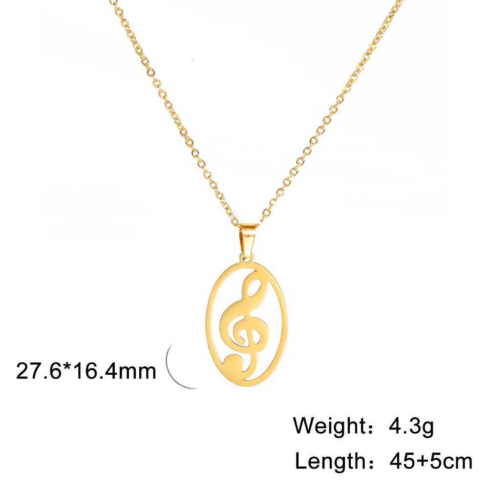 Heart Music Note Treble Necklace Gift For Girl Woman Men Kid Child Musical Symbol G Clef Chain Stainless Steel Pendant Jewelry H260324 - view 7