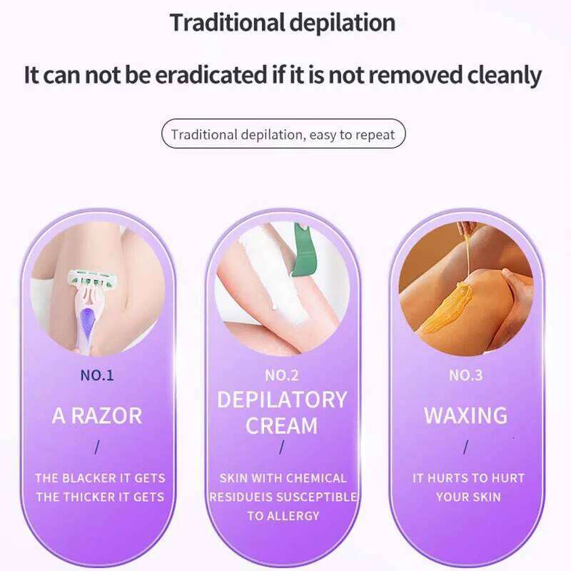 New Portable Quartz Laser Hair Removal Machine for Home Use English Operated Ice Cooling Epilator Body Skin Rejuvenation 26L0324