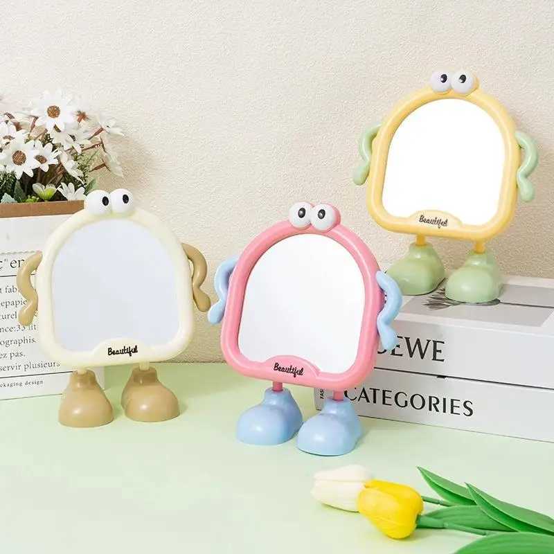 Big Eyes Cute Makeup Mirror Decorative Mirrors Desktop Bedroom Home Student Dormitory Portable Small Mirror Adjustable Angle H260324
