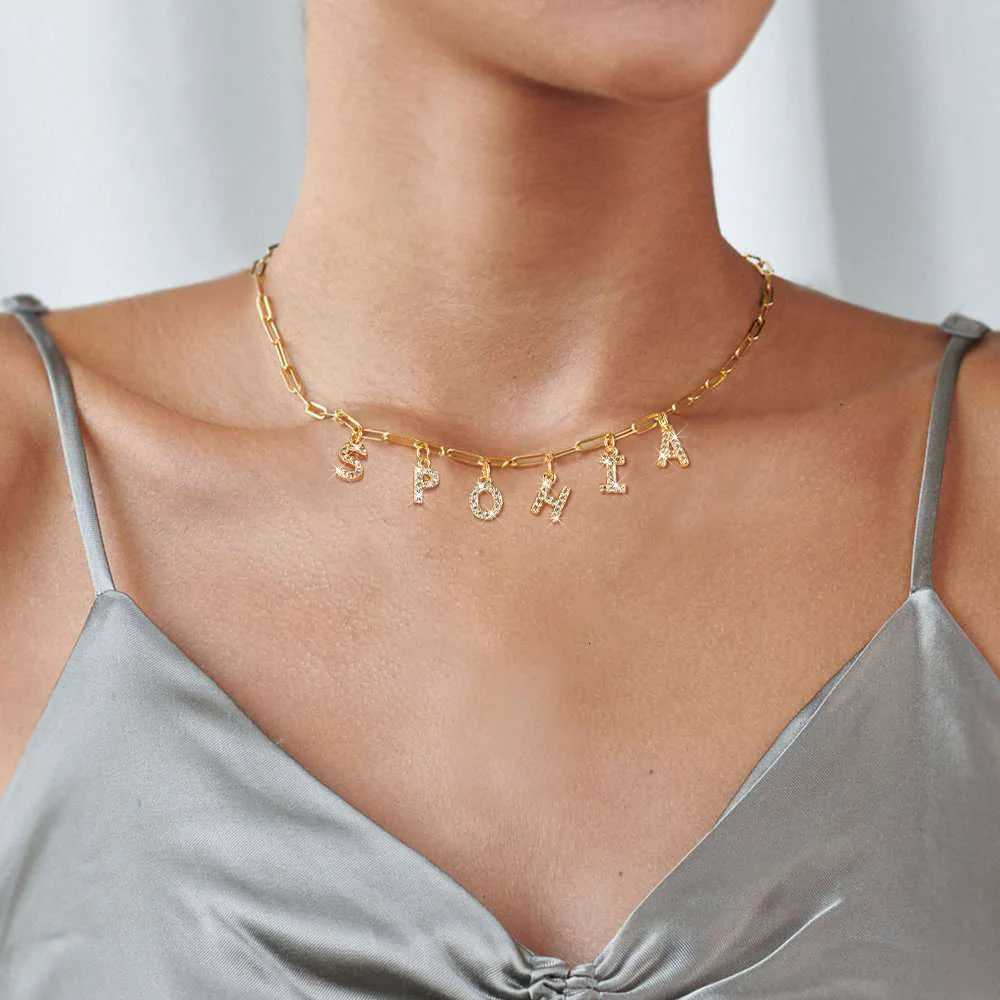 Personalized Initial Name Necklace Stainless Steel Women Alpahbet Letter Pendant Initial Collar Statement Charms Gift H260324 - view 4
