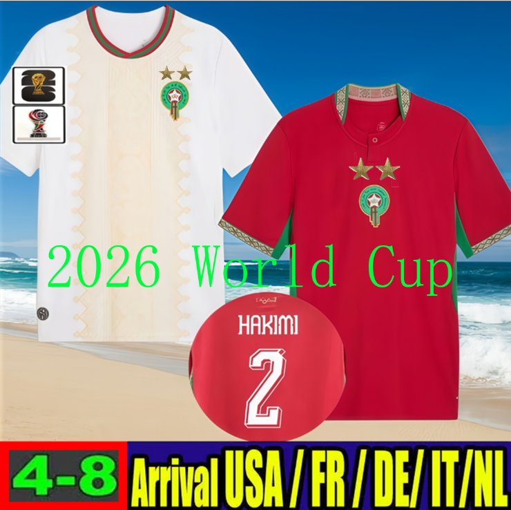 Morocco 2026 World CUP soccer jersey 2025 Africa Cup HAKIMI BRAHIM OUNAHI HAKIMI 2027 SAISS ZIYECH Y.EN-NESYRI 25 26 27 National team Home Player football shirt