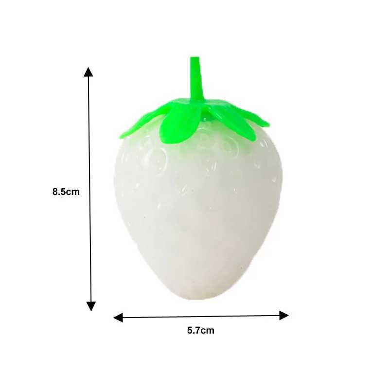 Simulated Color-changing Strawberry Squishy Fruit Hand Anti-stress Squeeze Ball Decompression Toys for Children Sensory Autism H260324