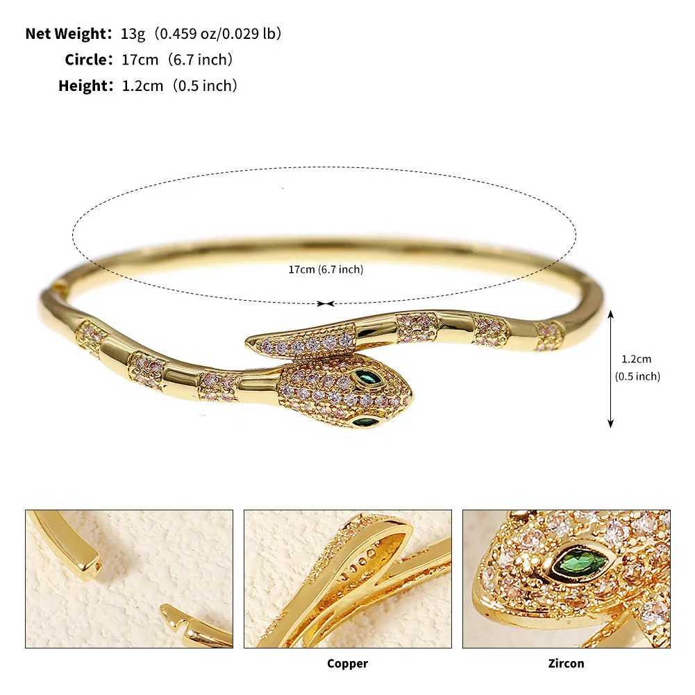 Fashion Snake Zirconium Classic Open Bangles For Women Holiday Party Cuff Gifts Jewelry Accessories H260323 - view 7