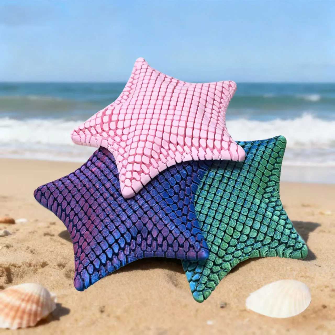 3D Printed Articulated Starfish Stress Relief Toy Flexible Fidget Toy Movable Joints Decompression Toy Marine Animal Desk Decor Z260324