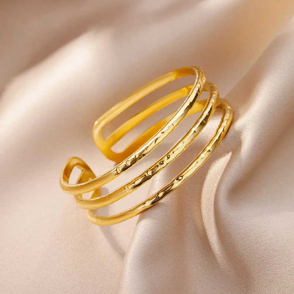 Stainless Steel Bangles for Women Gold Plated Luxury Multi-layer 2024 Jewelry pulseras mujer H260323 - view 5