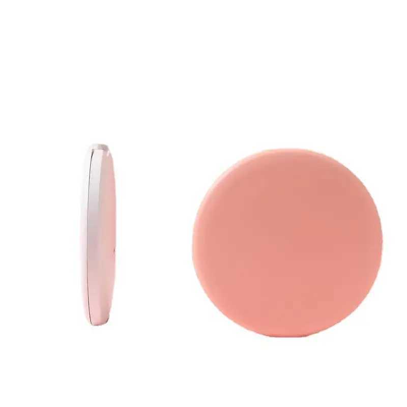 Personalized Small LED Light Cosmetic 2 Side Folding Makeup Compact Pocket Mirror Women Luminous Effect Pink White Mini Mirror H260324