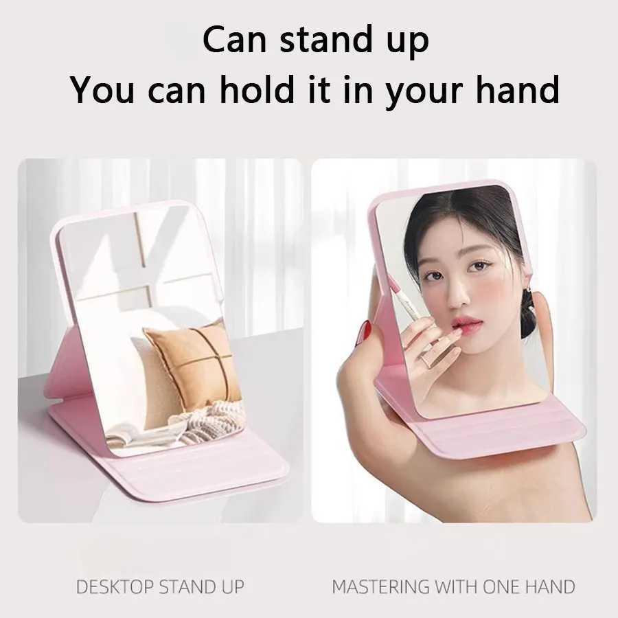 Folding Small Mirror Portable Household Desktop Makeup Mirror Student Dormitory Makeup Mirror Mens and Womens Folding Mirror H260324
