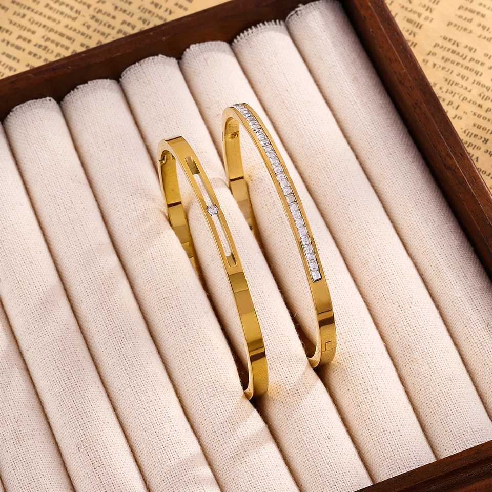 Yupsk Exquisite Sparkling Crystal Zircon 2Pcs Set for Women Minimalist Fashion Stainless Steel Jewelry Gift H260323 - view 7