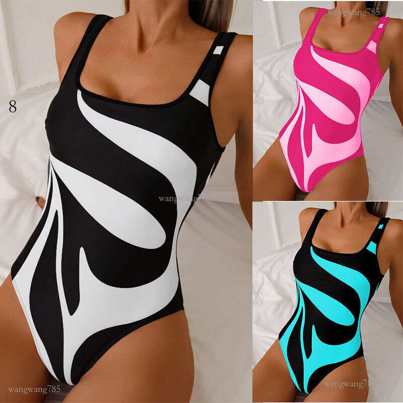 Swimsuits designer womens Cross-border European and American multi-color swimwear one-piece fashion and unique style women's one