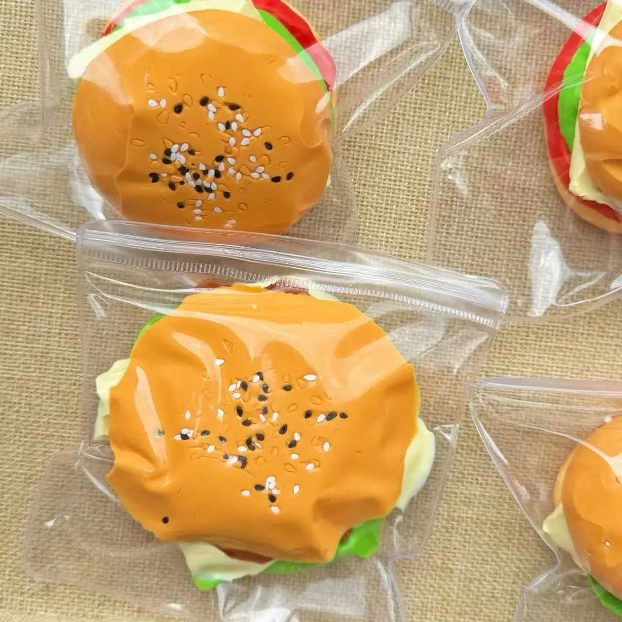 Silicone Hamburger Food Squeeze Toys for Kids Adult Soft Pinch Slow Rebound Squishy Toys Fidget Toys for Stress Relief H260324