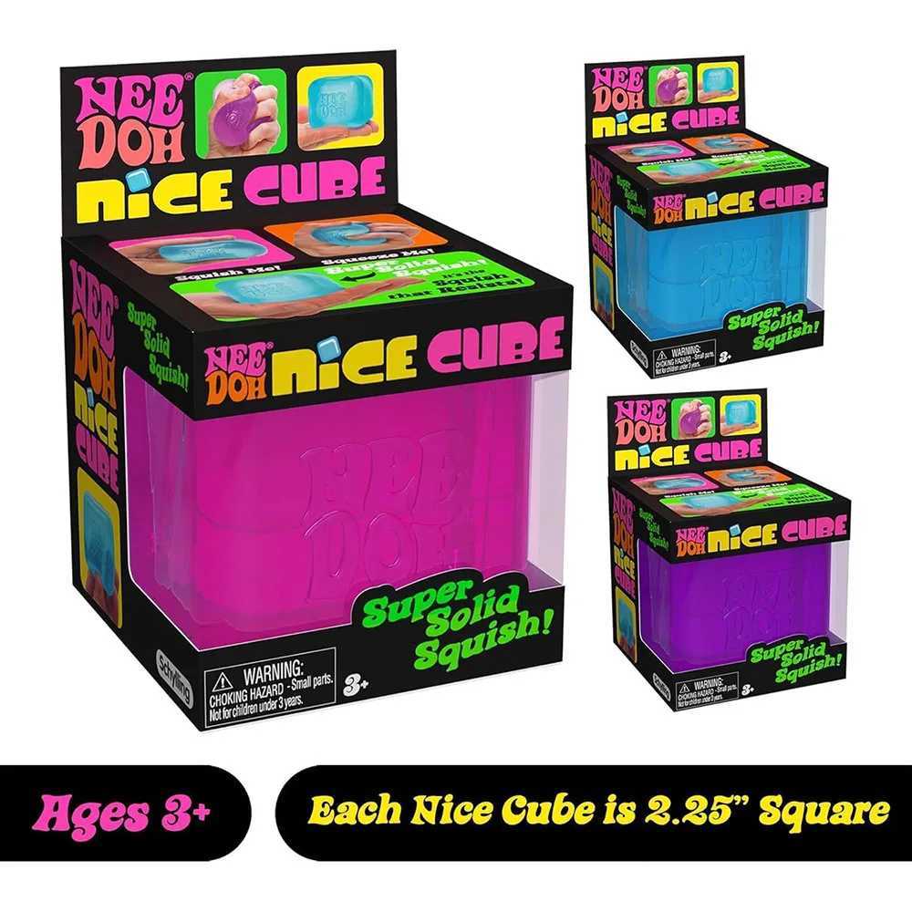 Schylling NeeDoh Nice Cube Sensory Squeeze Toy Super Solid Squish Stress Relief Anxiety Sensory Fidget Toy- 225 Cube H260324