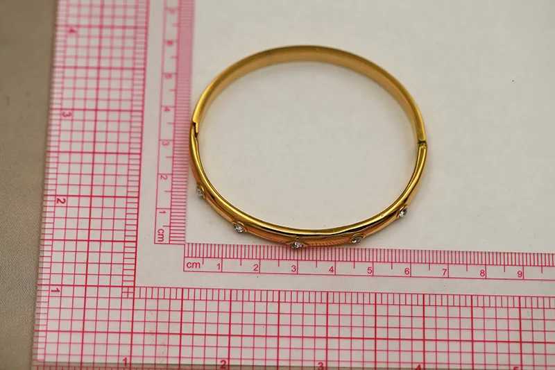 316L Classic Stainless Steel Metal Crystal Bangles for Women for Women Elegant Simple Bangle Wrist Jewelry H260323 - view 7