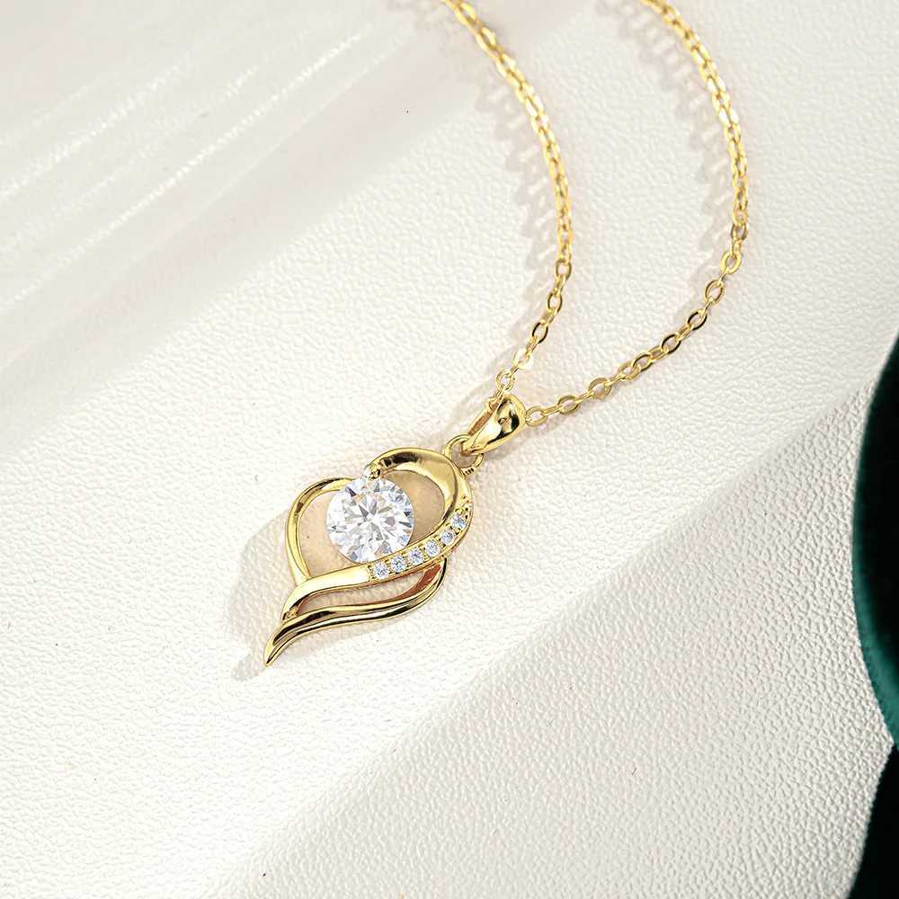 Luxury Real 18k Gold Womens Lockbone Chain Diamond Pendant Moissanite Necklace H260324 - view 5