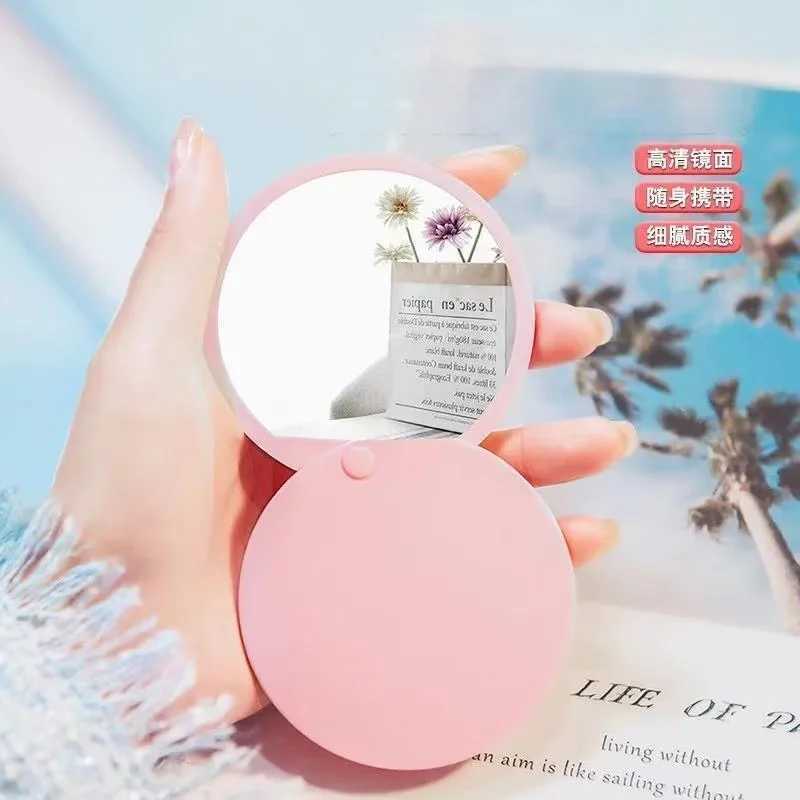Round Folding Makeup Mirror Mini Portable Pocket Mirror HD Vanity Mirror Rotating Slide Cover Handheld Cosmetic Mirror H260324