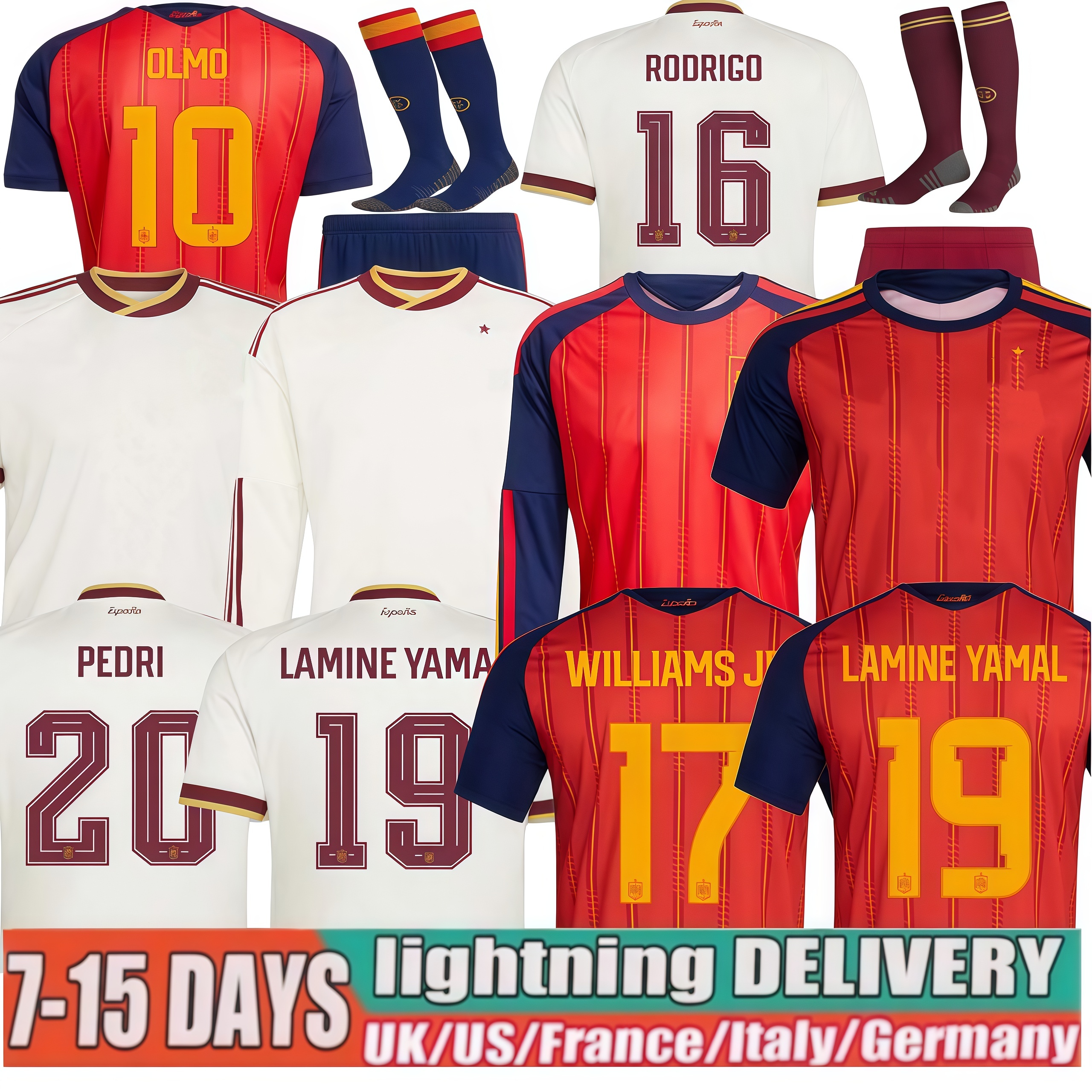 Spain Jersey 2026 World Cup Espana Soccer Jerseys Men kids kit CARVAJAL GAVI RODRIGO PEDRI LAMINE YAMAL OLMO MORATA FERRAN Spanish Home Away Football Shirt kids kit 99