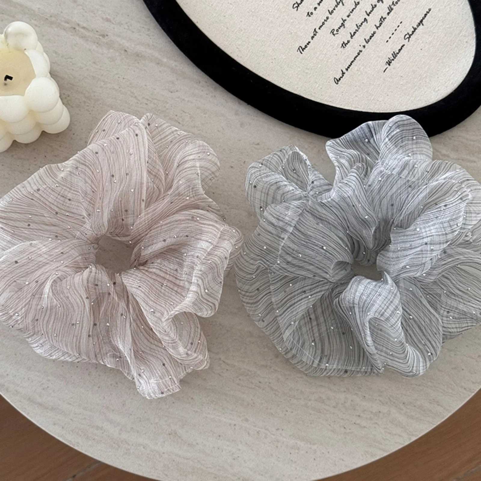 1Pc Sheer Glitter Scrunchies Set Elegant Organza Hair Ties Chic Hair Accessories for Women H260324