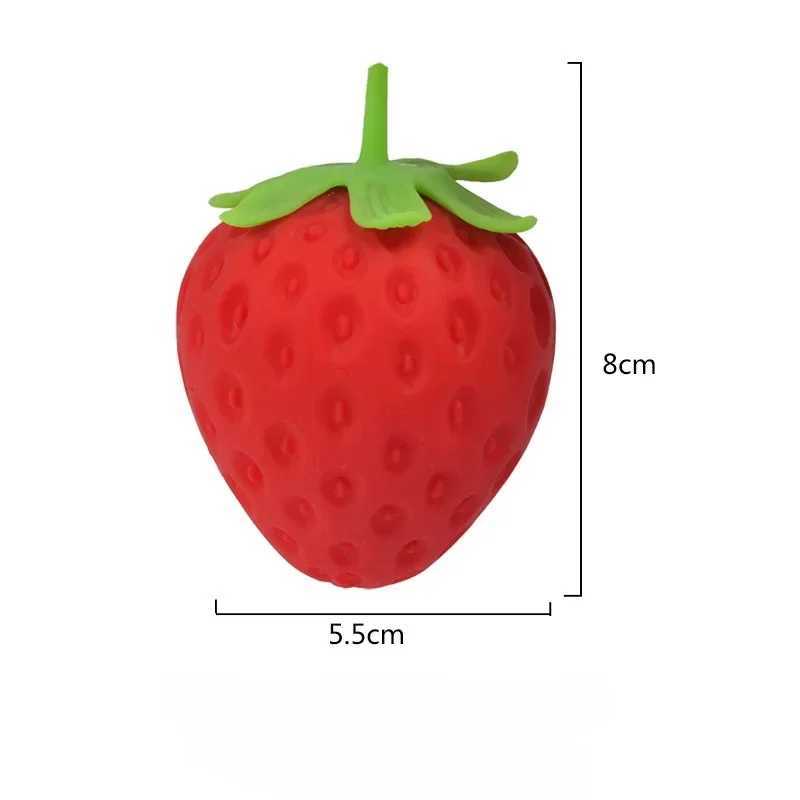 1 Piece of Stress Relieving Strawberry Squeeze Music Simulation Stress Relieving Ball Fruit Ball Stress Relieving Childrens Toy H260324