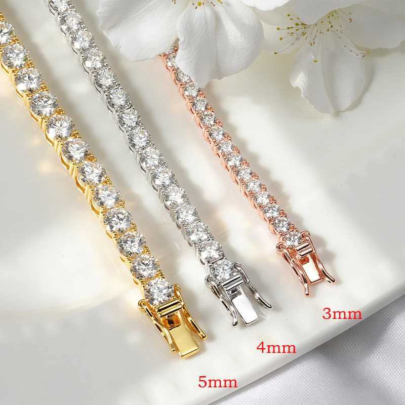 Smyoue 18k Gold Plated Moissanite Tennis for Women 3/4/5mm Classic 925 Sterling Silver Certified for Men Chain H260323 - view 4