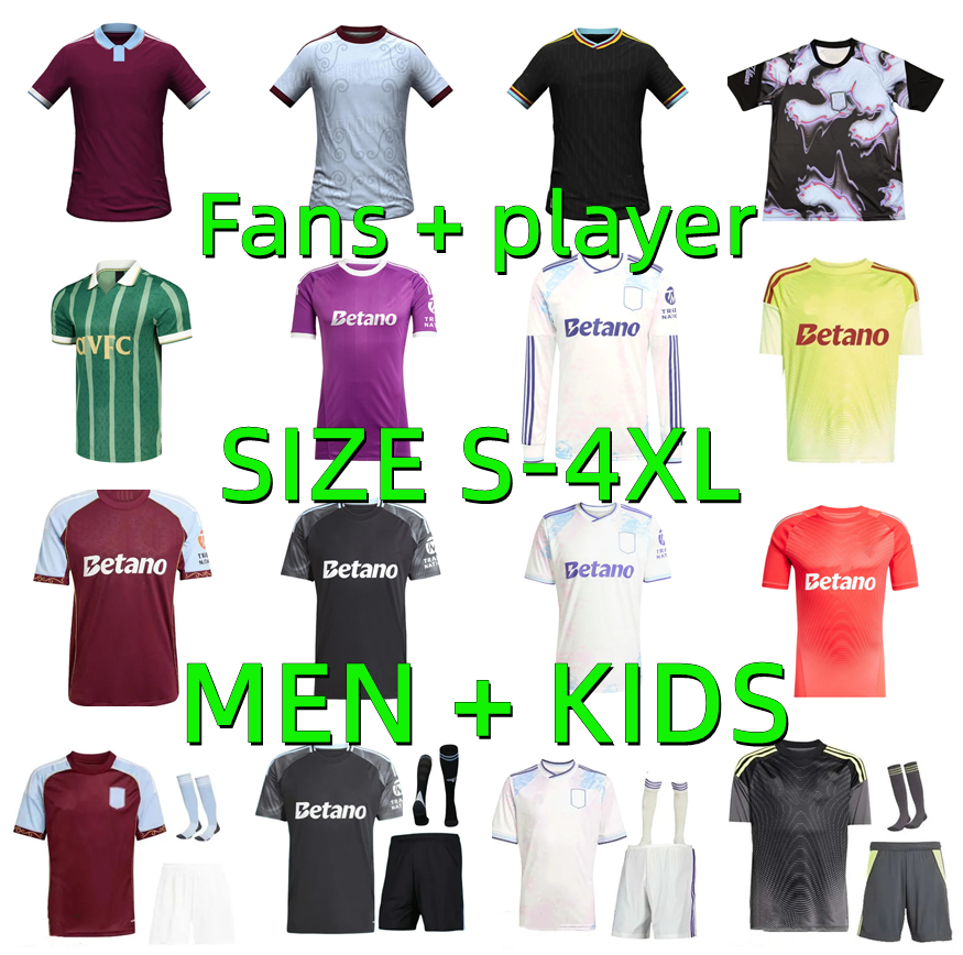 25 26 27 ROGERS McGINN soccer jerseys Aston 2026 2027 ELLIOTT villa BAILEY MALEN ONANA WATKINS KONSA MARTINEZ TIELEMANS KAMARA goalkeeper Men kids kit football shirt