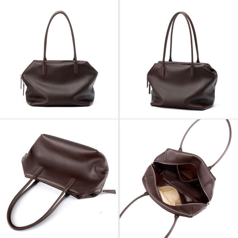 Niche Design Light Luxury Women's New First Layer Cowhide Large Capacity Tote Bag, High-end Commute Shoulder Underarm Handbag SENYY