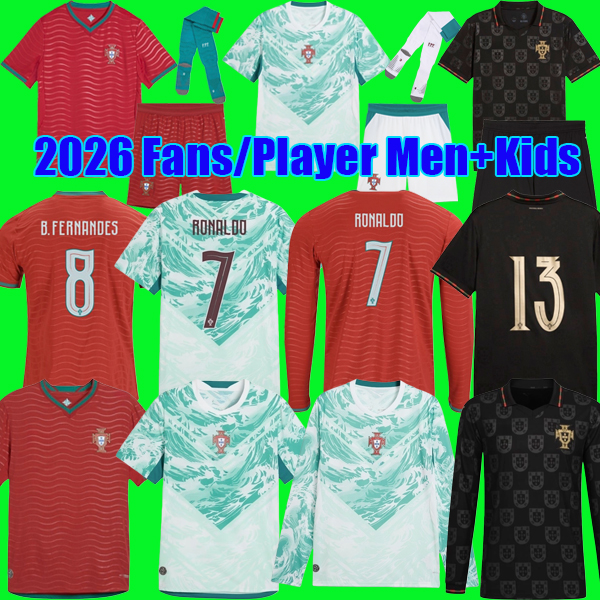 PEPE LEAO Portuguesa portugal 2026 soccer jerseys RONALDO Portugieser 25 26 Portuguese BERNARDO B.FERNANDES football shirt Men Kids kit Portugals national team top