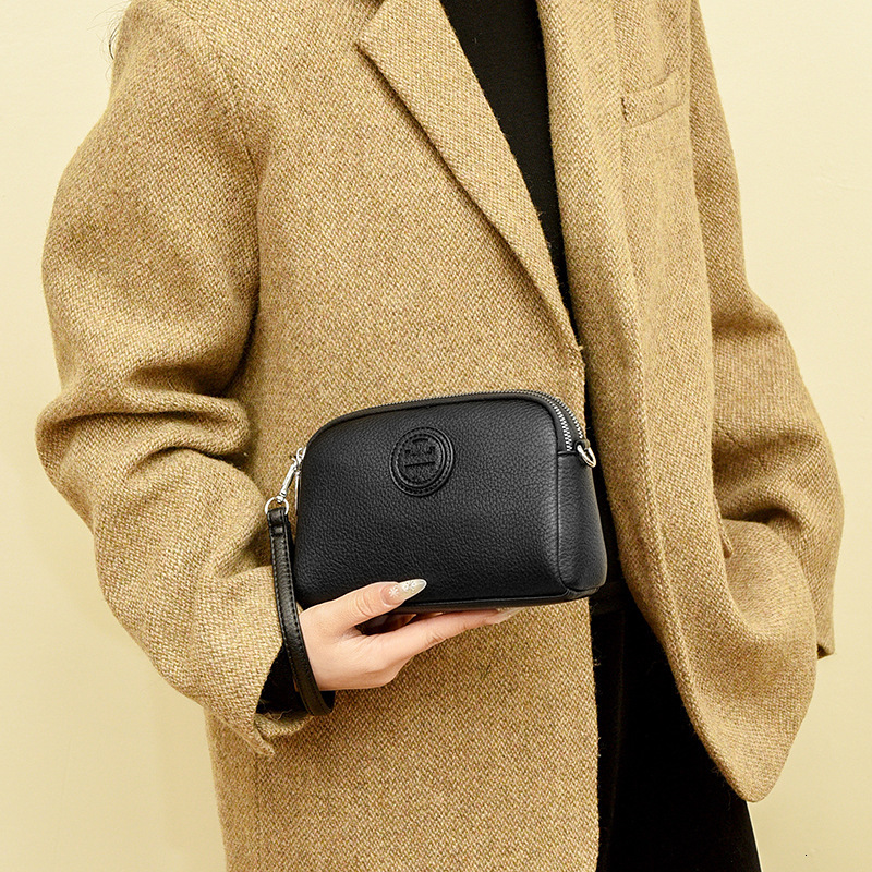 Luxury Brand 2026 New Outdoor Style Soft Leather Mini Women's Multi-layer Handbag For Mobile Phones Fashion Shoulder Crossbody Bag