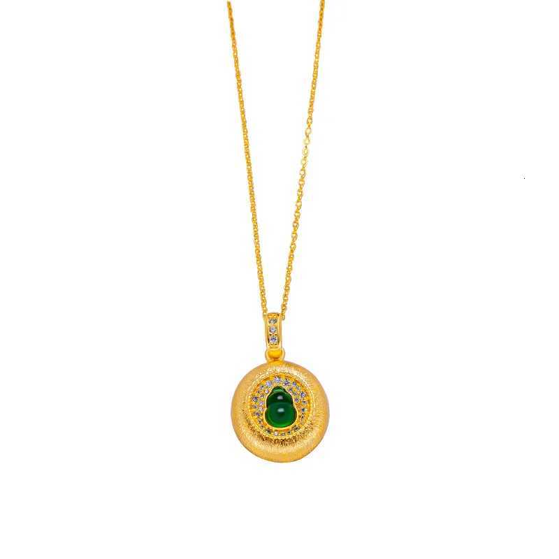 9999 24K real gold store same gold childrens necklace jade gourd sexy pendant beautiful jewelry H260324 - view 6