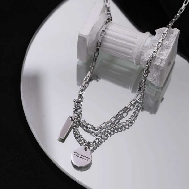 Inspiring Titanium Steel Fashion Brand Necklace Men And Women General Light Luxury Design Simple Temperament Pendant H260324 - view 7