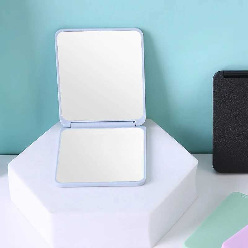 Minimalist Square Compact Mirror Portable Folding Double-sided Makeup Green Mirror For Women Cosmetic Travel Pocket Mirror H260324