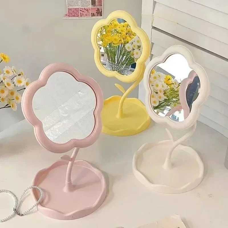 Makeup Dressing Mirror Floral Pattern Office Dormitory Decoration High-end Style Bedroom Home Supplies H260324