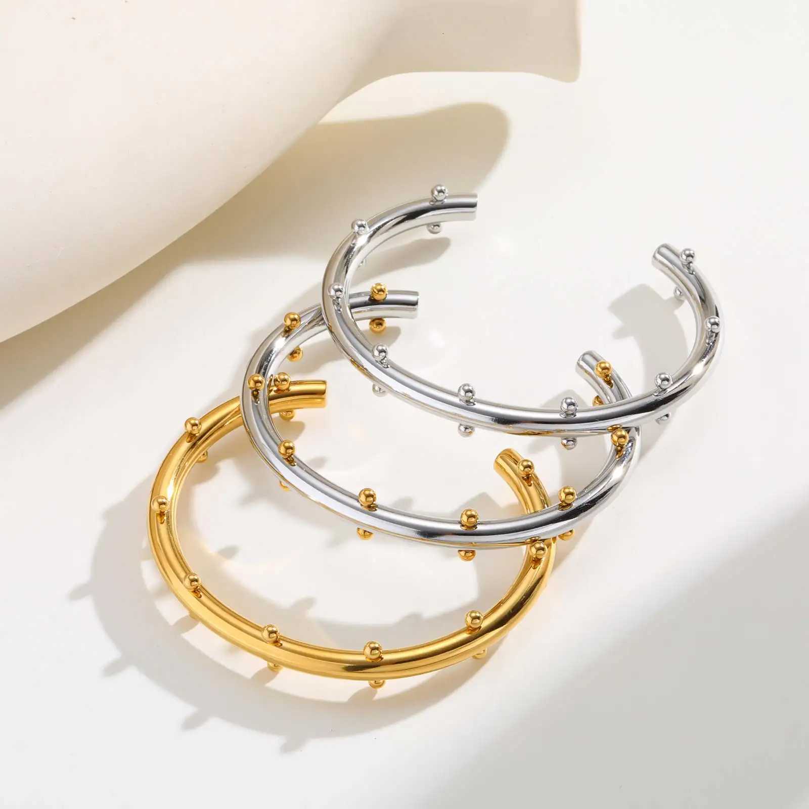 Unique With Mini Balls For WomenGold Plated Stainless Steel Bangles BraceletFashion Jewelry Gifts H260323 - view 4