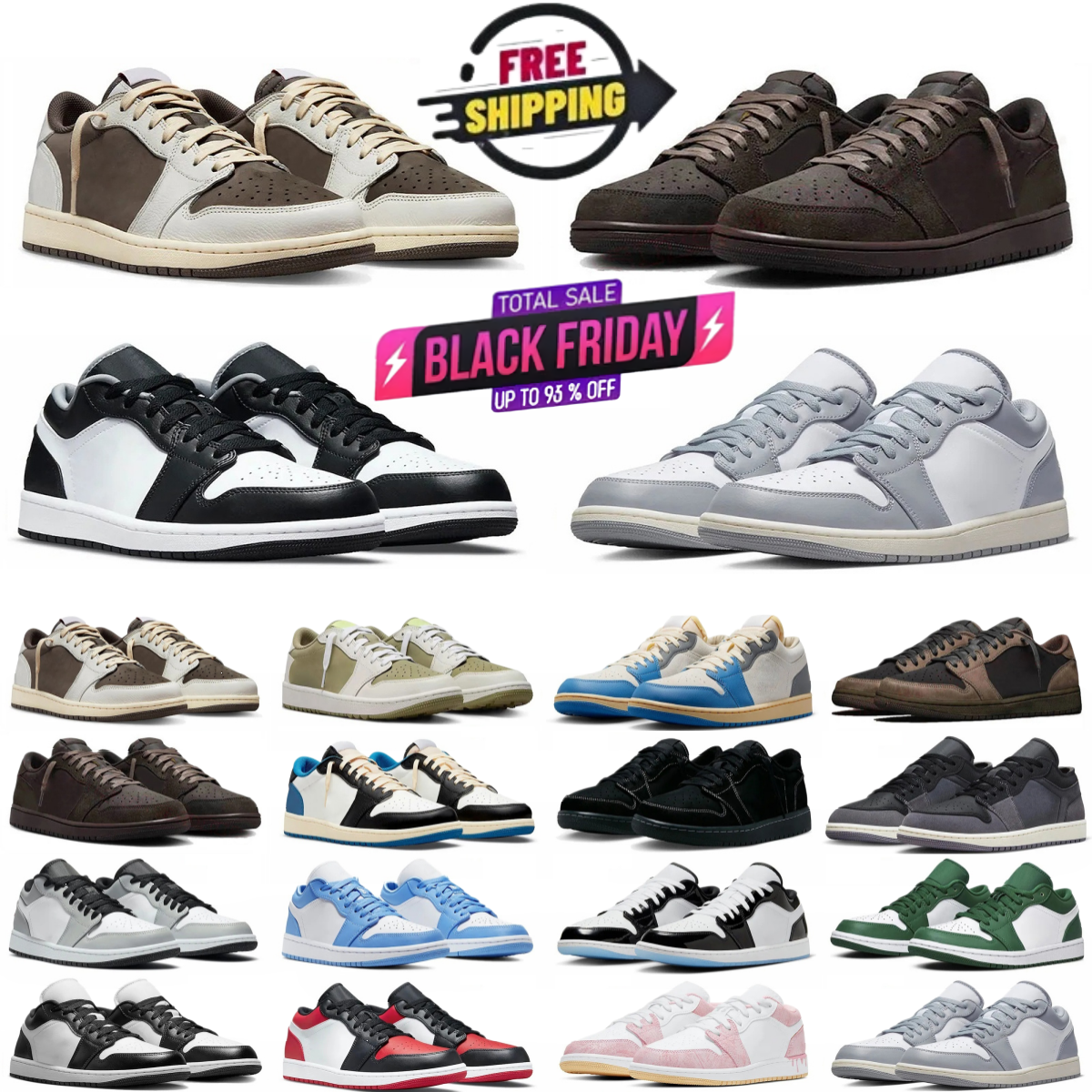 Free shipping Designer Shoes 1 1s Low Mens Casual shoes travisscot j1 Reverse Mocha Leather rubber Womens Sneakers Brown men Outdoor Trainers men skates shoes