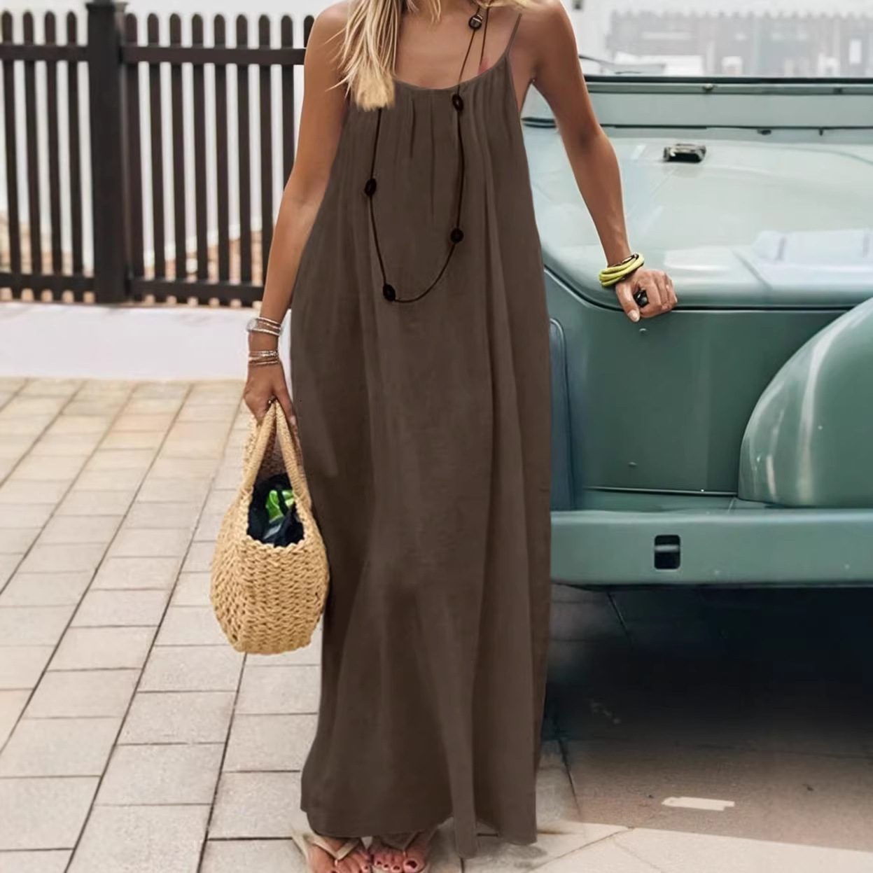 2026 New Women's Camisole Coat Backless Designer Dress Loose Homewear Dress