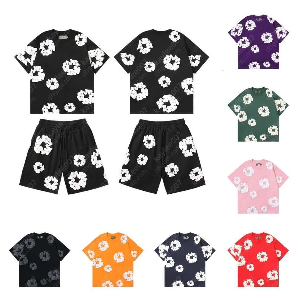 Cotton designer tshirt men women foam graphic tee men tracksuit brand t shirt for men Four Seasons leisure pullover outdoor joggers shorts luxury clothing V711