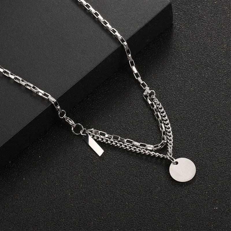 Inspiring Titanium Steel Fashion Brand Necklace Men And Women General Light Luxury Design Simple Temperament Pendant H260324 - view 3