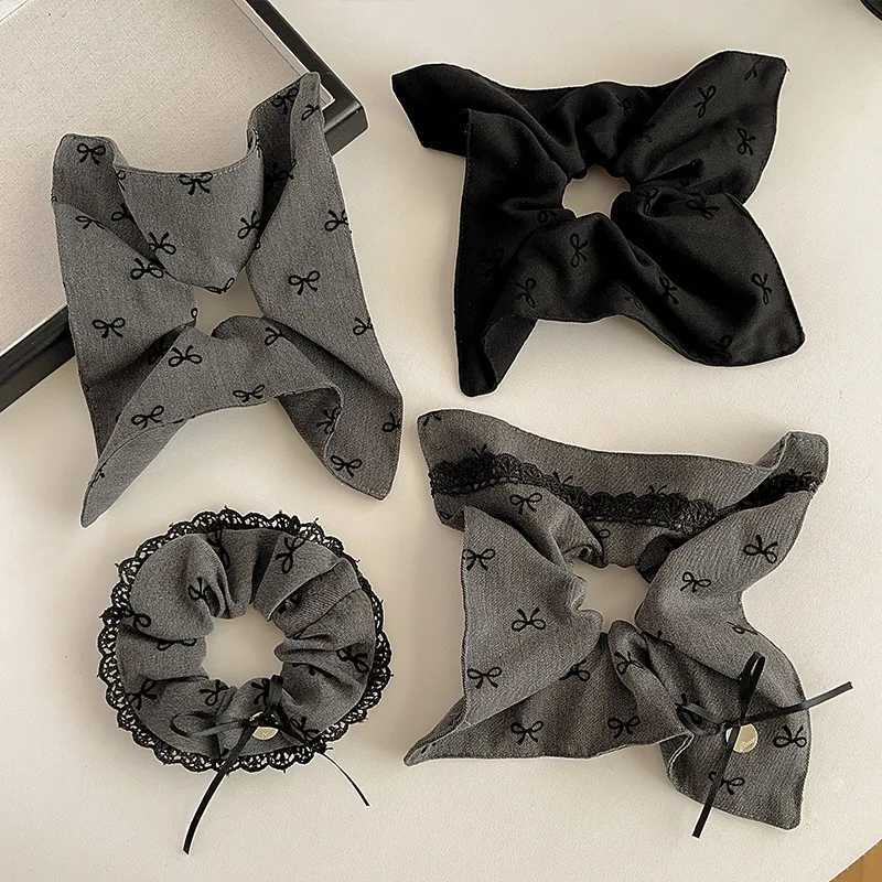 Bow Polka Dot Square Towel Large Intestine Hair Band High Sense Retro Headband Ball Head Rubber Band Hair Accessories Hair Band H260324