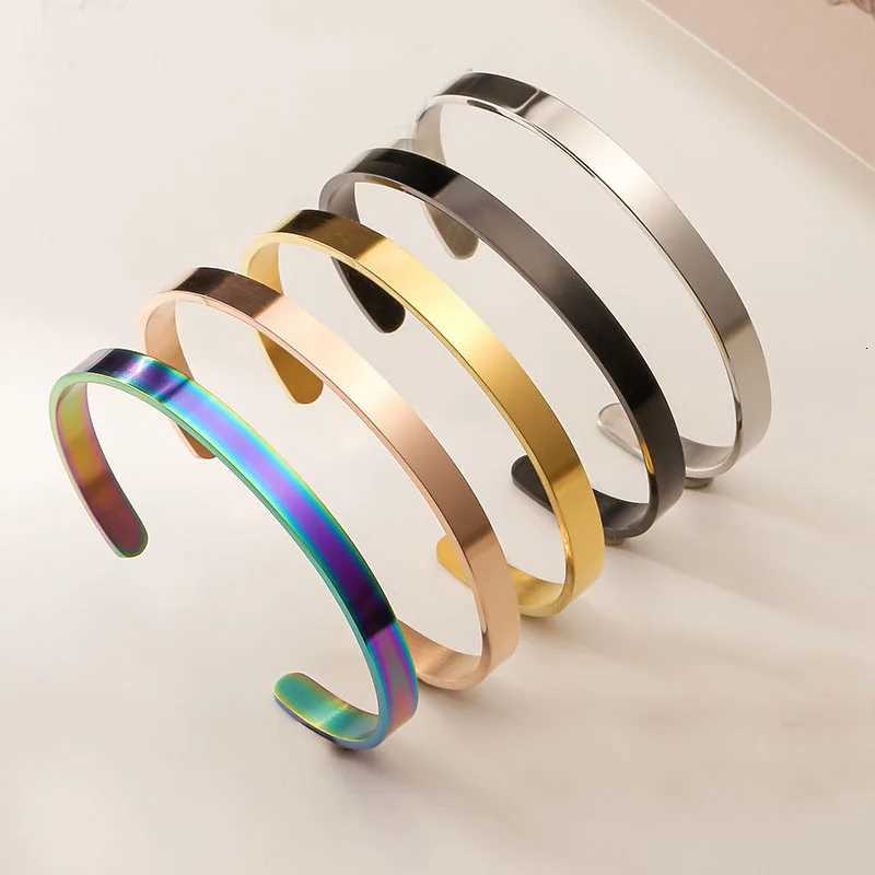 Noter Mens Stainless Steel 4/6/8mm Opening Bangle Gift For Him Pulsera Hombre Pulseira Masculina Ao Inoxidvel Joias H260323 - view 4