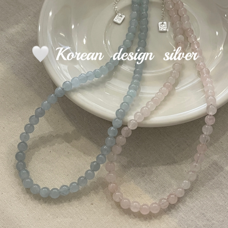 Faceted Aquamarine Necklace Power Natural Stone Jewelry Dance Health Care Gemstone Protection Healing Yoga 40/45/50/55CM 250624